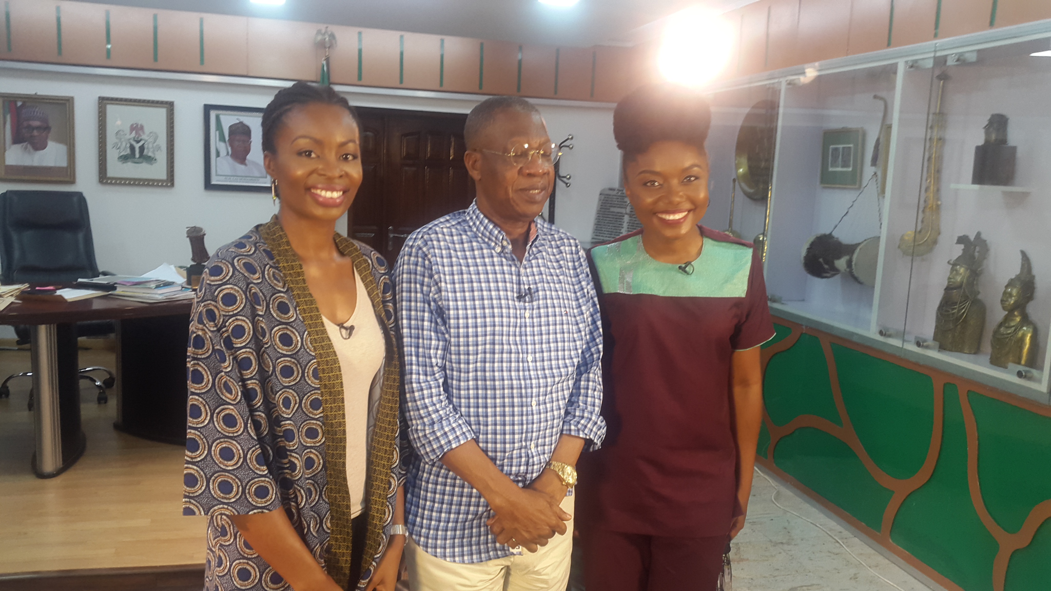  After interviewing Alhaji Lai Mohammed, Minister of Information &amp; &nbsp;Culture with Arit Okpo 