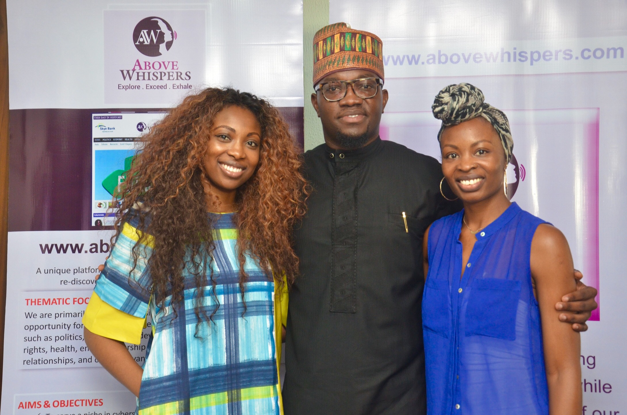 With fellow guests of Above Whispers on Air on WFM 91.7FM, Bolanle Olukanni (L) & Ope Oriniowo (Middle)