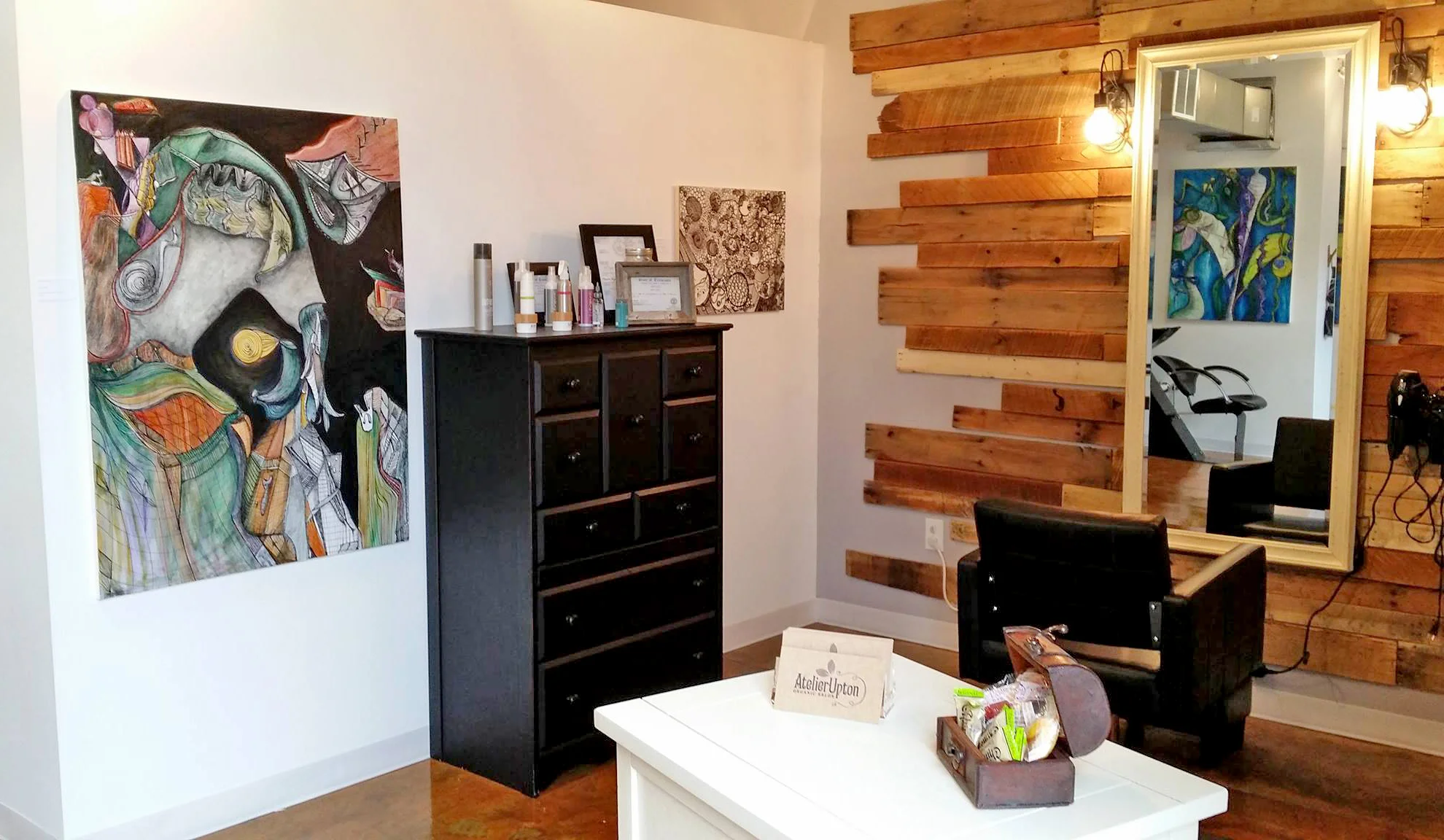 Atelier Upton Organic Salon's Opening Party featuring artist Shaun Shiveley