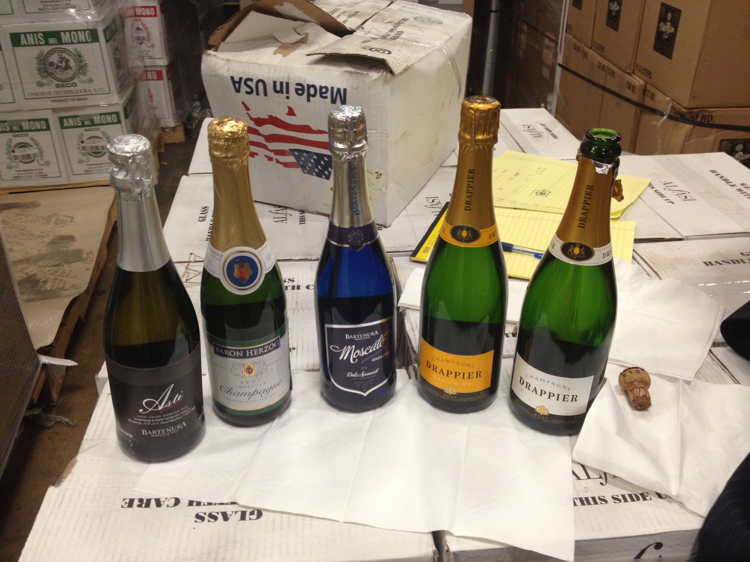 A fine selection of sparkling wine.