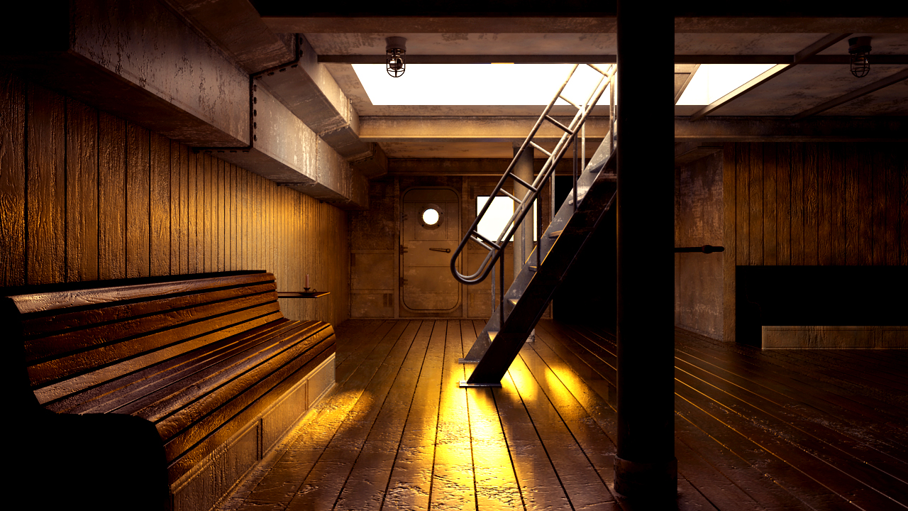 Sunset, rendered in Mental Ray. HDR Post in Photoshop.