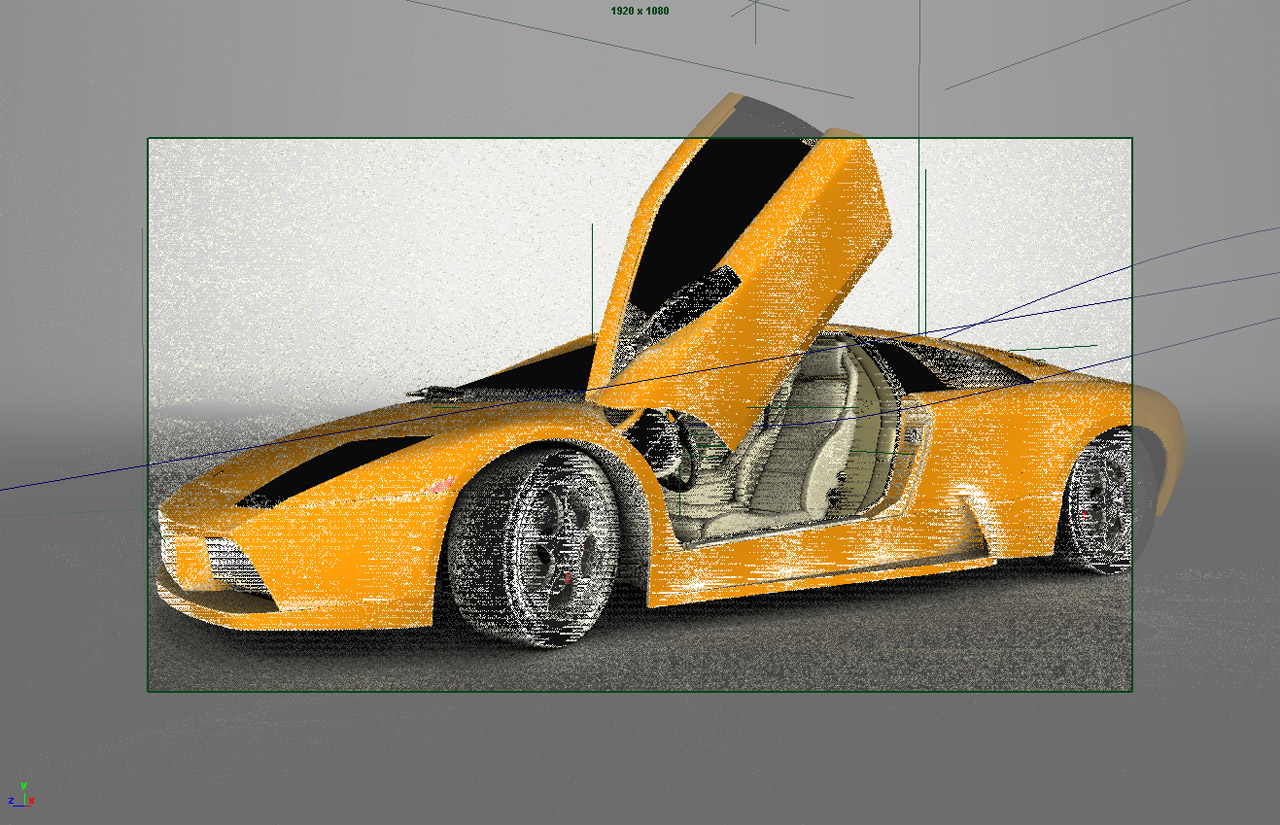 Just the render camera was used to capture final gather points for the majority of the exterior fly-through to keep render times to a minimum.
