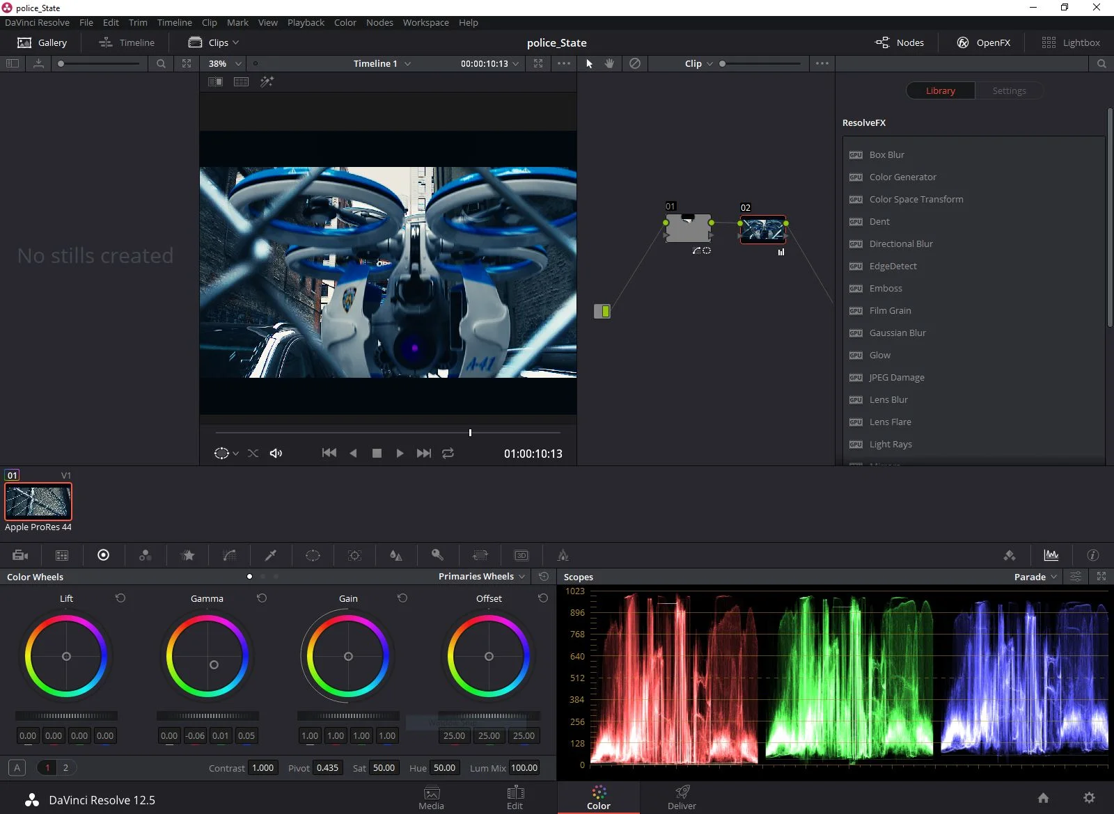 Final grade using a custom Photoshop LUT.