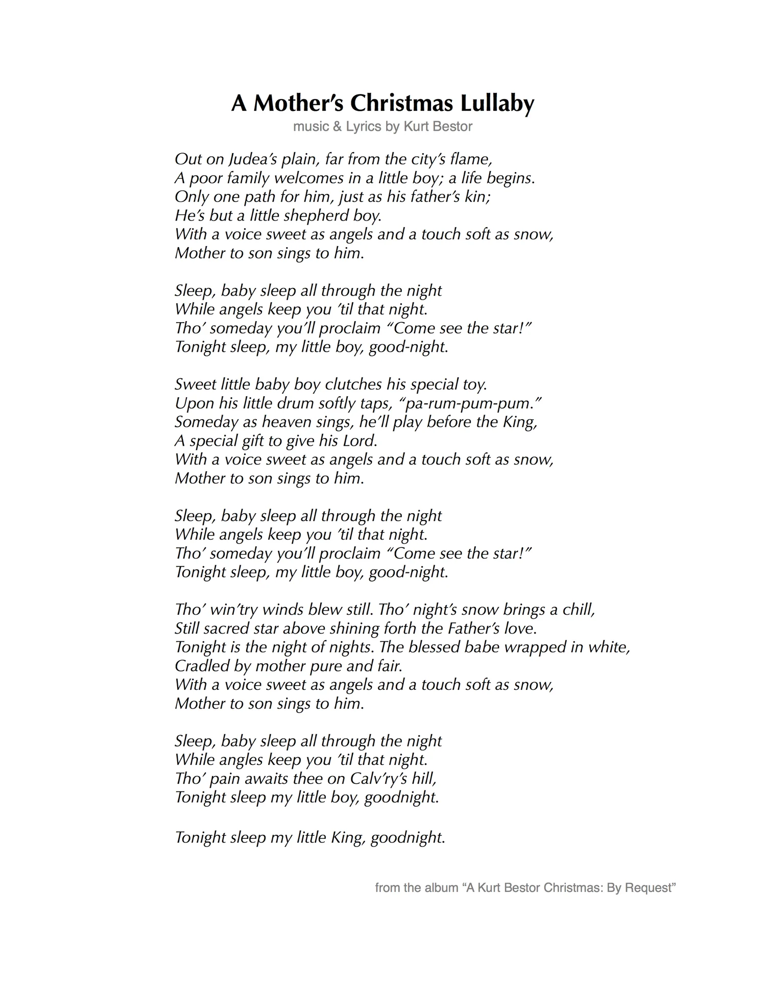 Be Still My Soul (in C) — Kurt Bestor