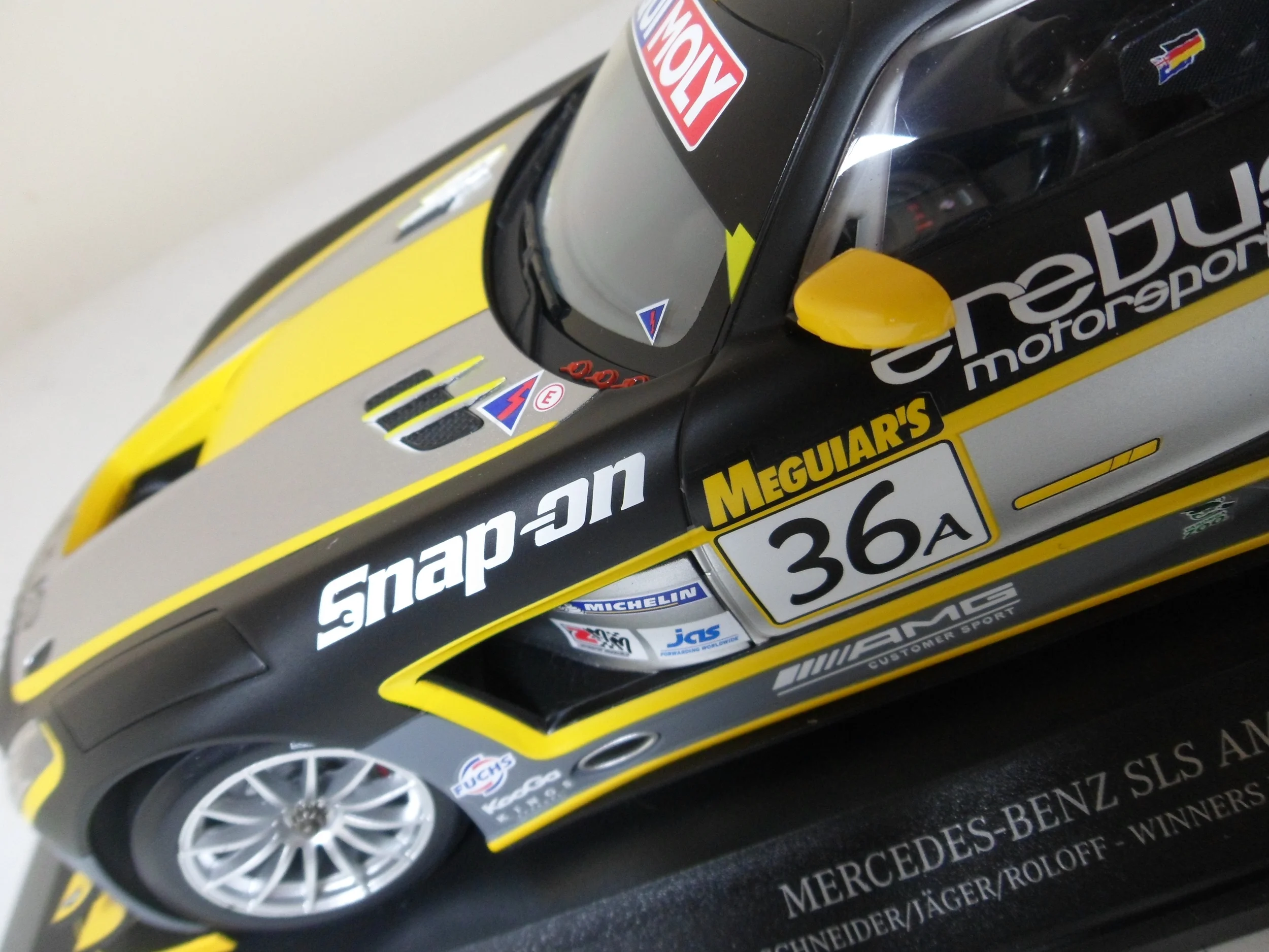 MINICHAMPS MERCEDES SLS BLACK DEALER 1:18 DAMAGED- CUSTOMER RETURN*SOLD AS IS