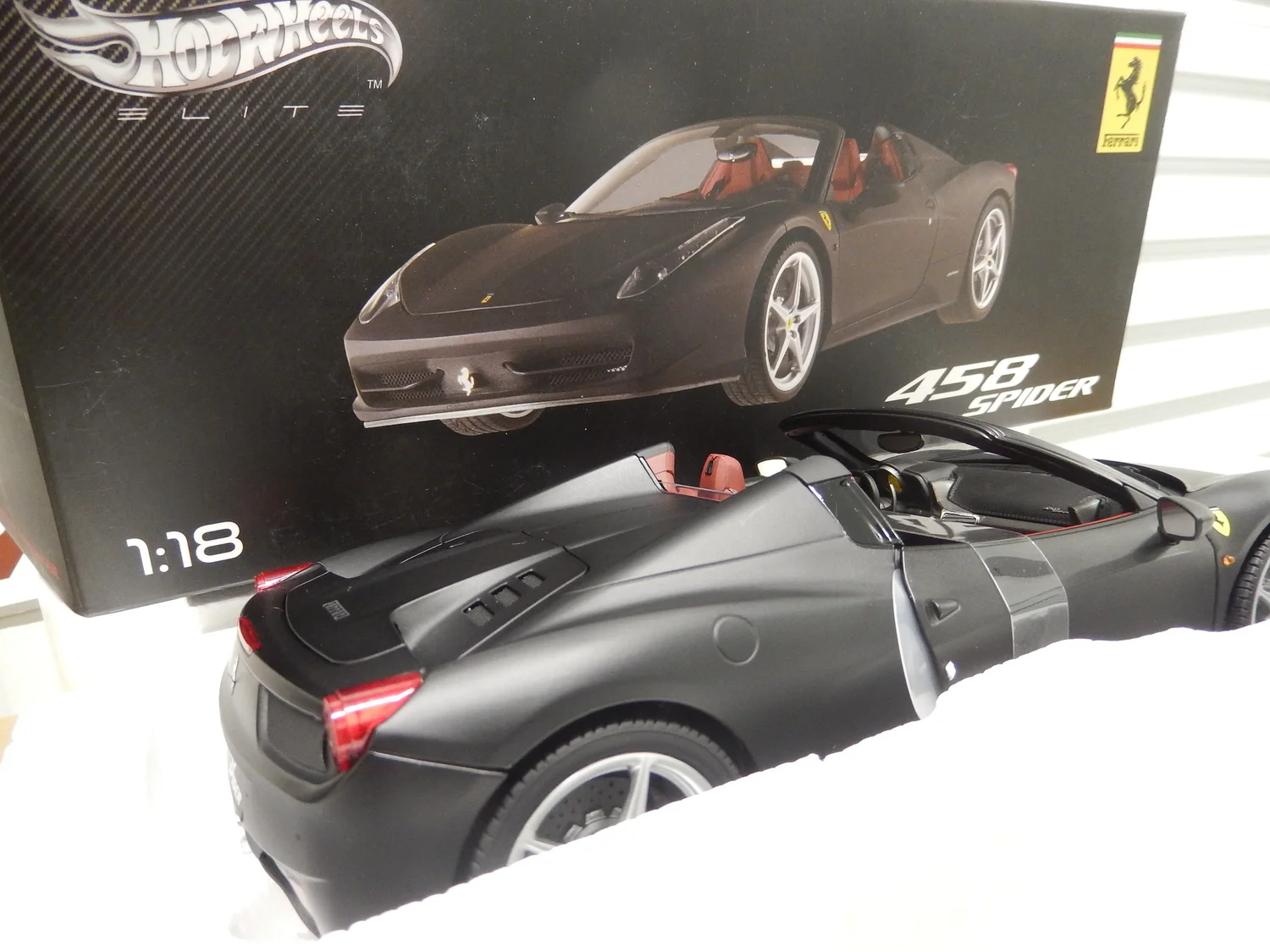 Ferrari 458 Spider Limited edition by Hot wheels Elite 1:18 scale