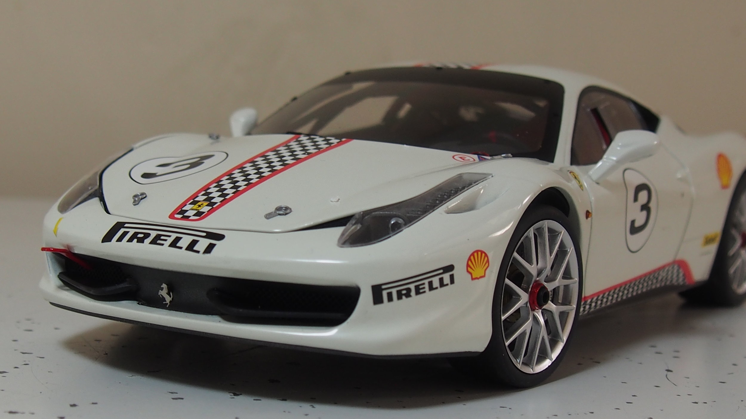 14時までの注文で即日配送 Ferrari (フェラーリ) 458 Challenge #3 Elite 1/43 White HWX5505  ミニカー ダイキャスト 自動車