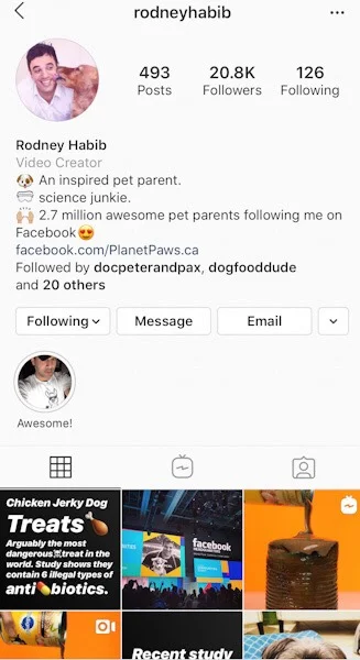 @rodneyhabib Rodney Habib, a pet store owner from my hometown of Dartmouth Nova Scotia who has dedicated his life to research on pet health and longevity delivered with humour and backed by science.