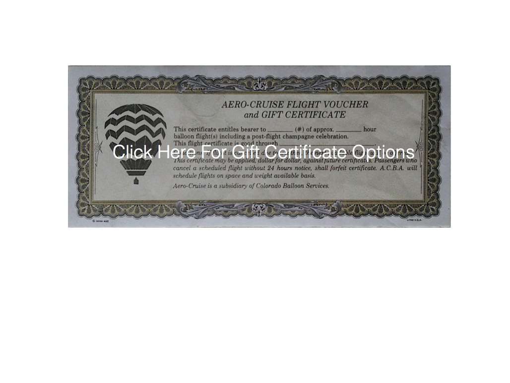 Balloon Gift Certificates — AeroCruise Balloon Adventures