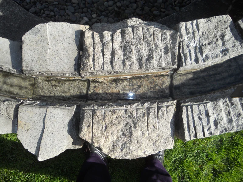 A detail from the Earth, Water & Heaven installation on Winning Way between NE Vancouver and Williams