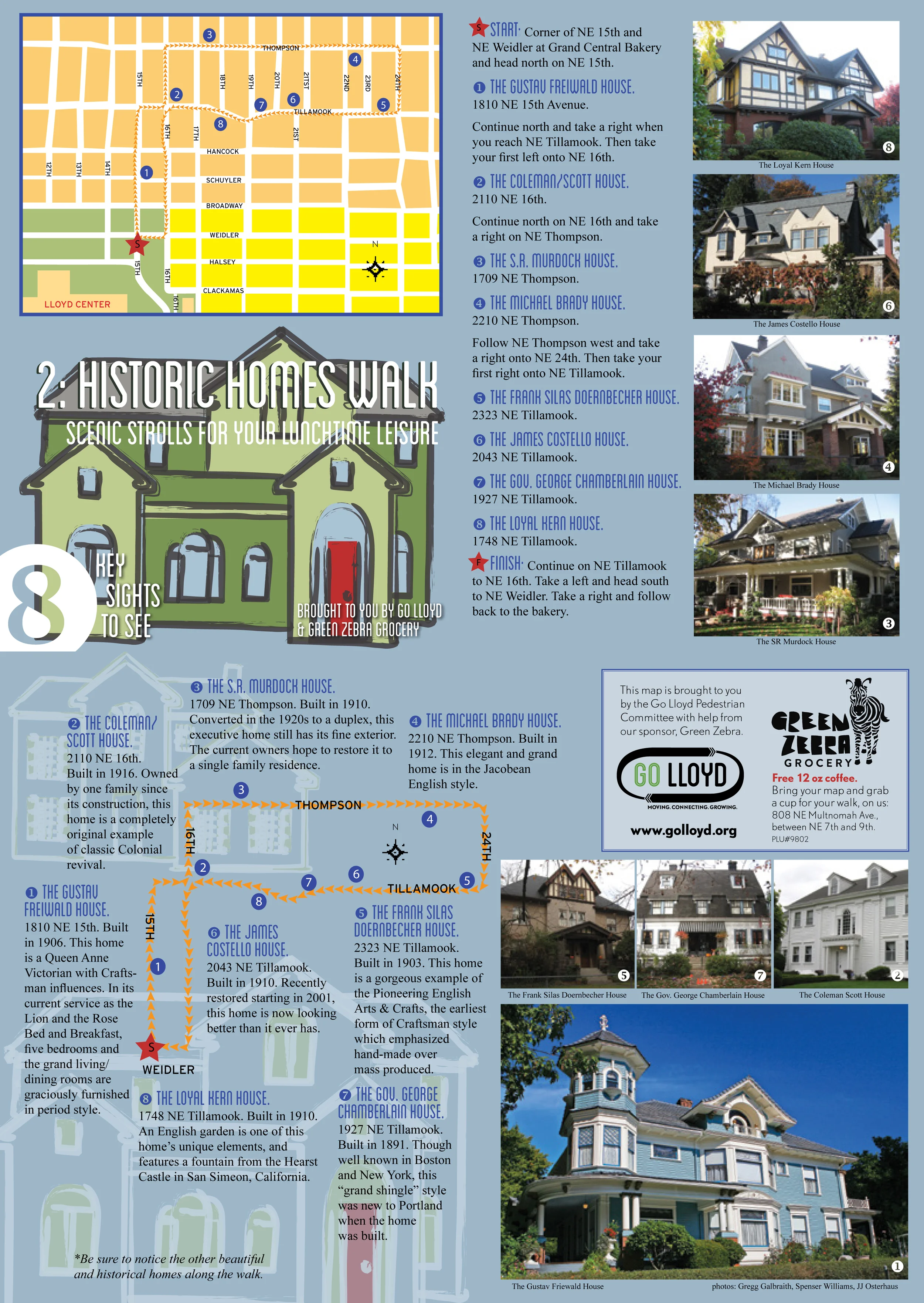 HISTORIC HOMES WALK Distance : 1.6 miles Time : 30 to 35 minutes Start : 1444 NE Weidler End : 1444 NE Weidler Estimated steps : 4080