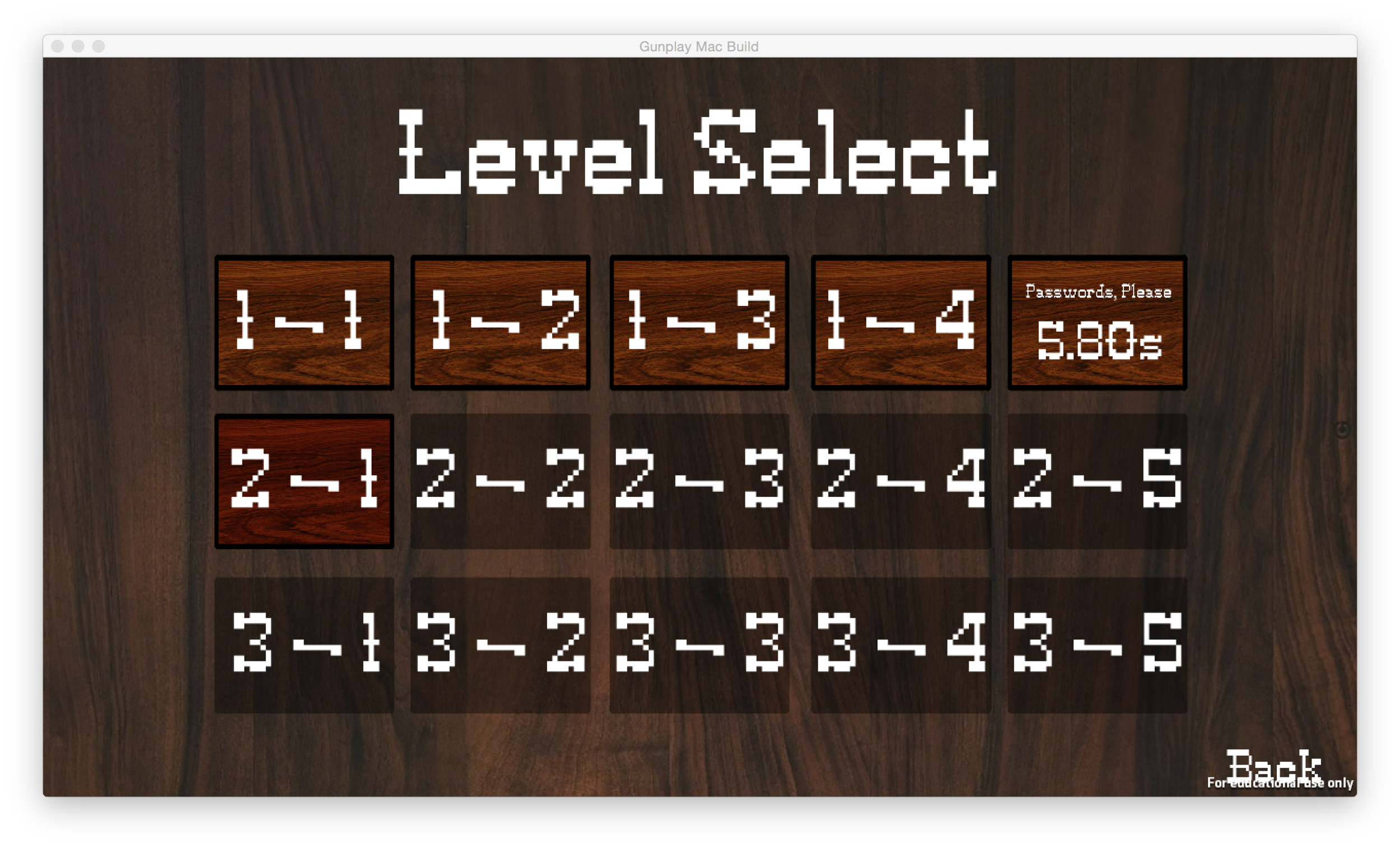 Level Select Screen