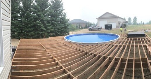 Now that&rsquo;s a deck! Big shoutout to the boys at FreeTek Construction for framing this one up.