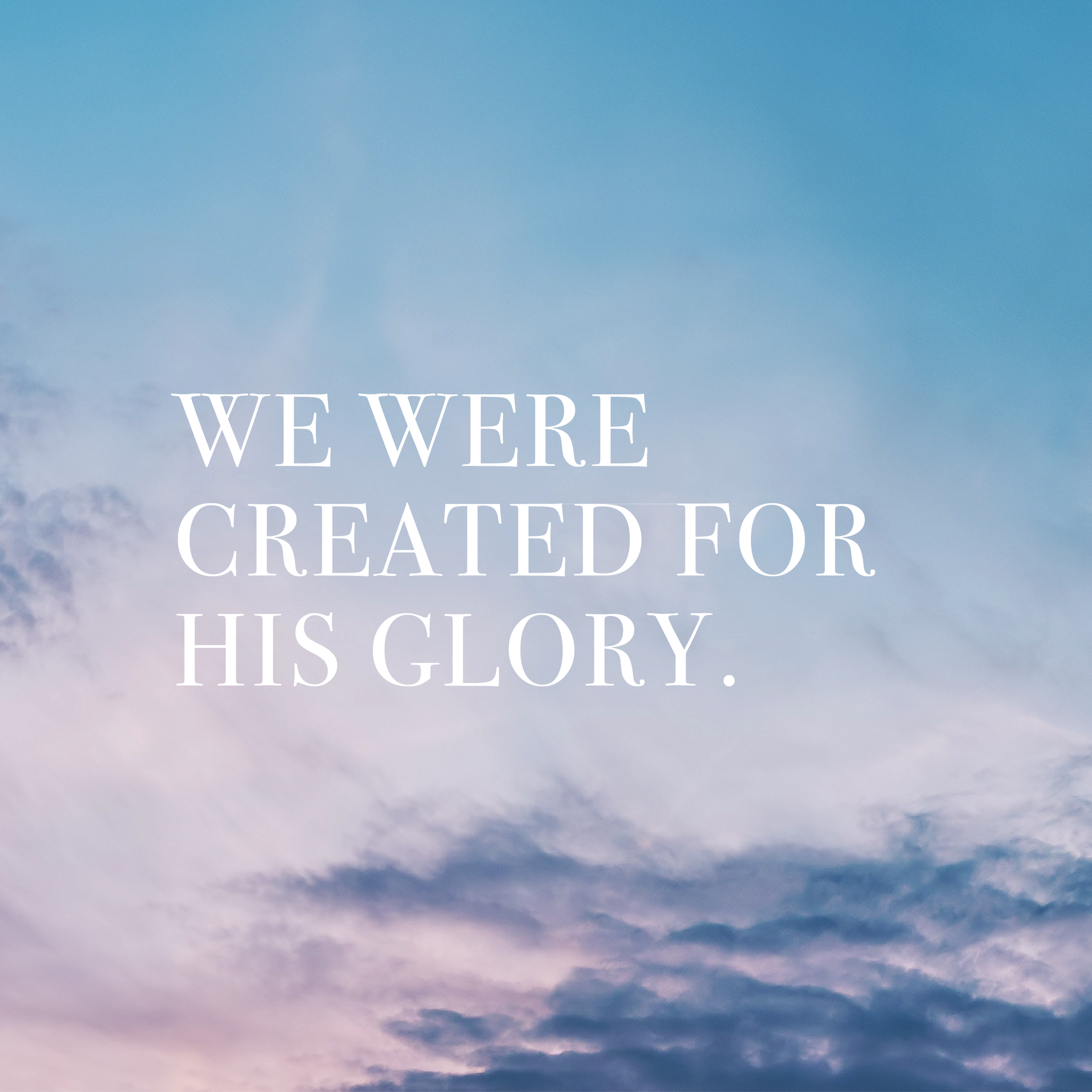 For God's Glory