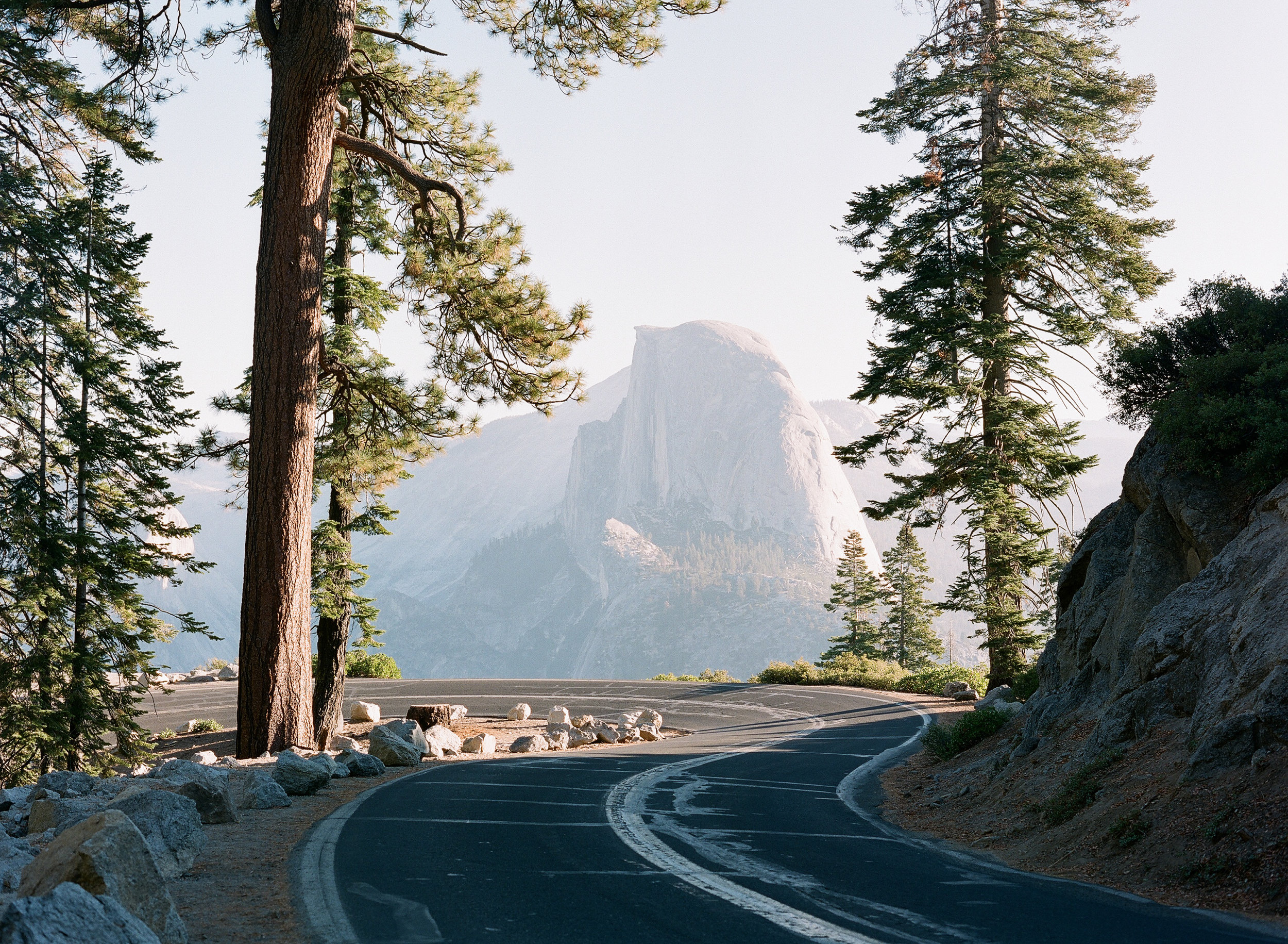 Glacier Point Road &amp; Half Dome At  Sunrise, Smoke