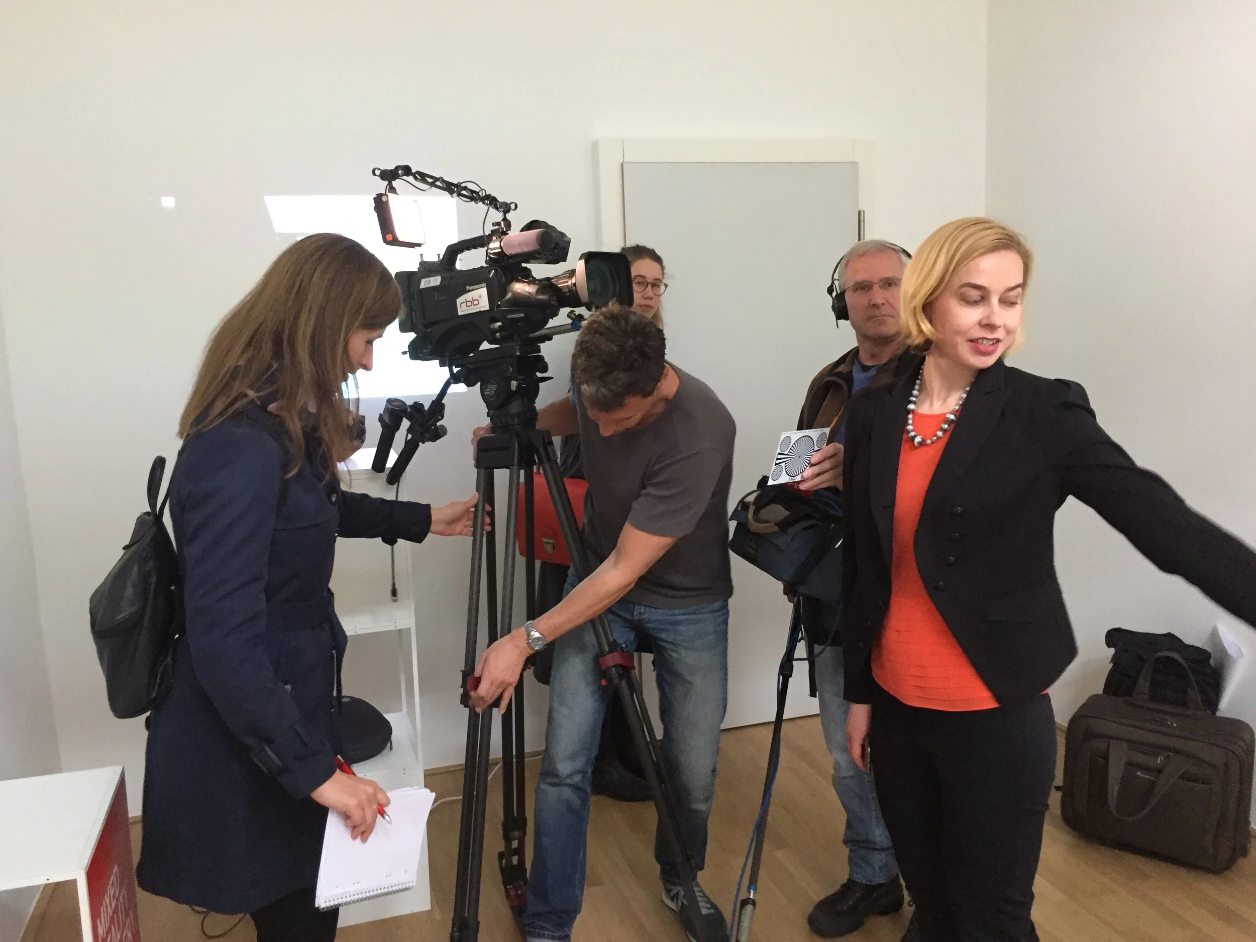 Filming for the RBB Abendschau with Dr. Petra Ritter