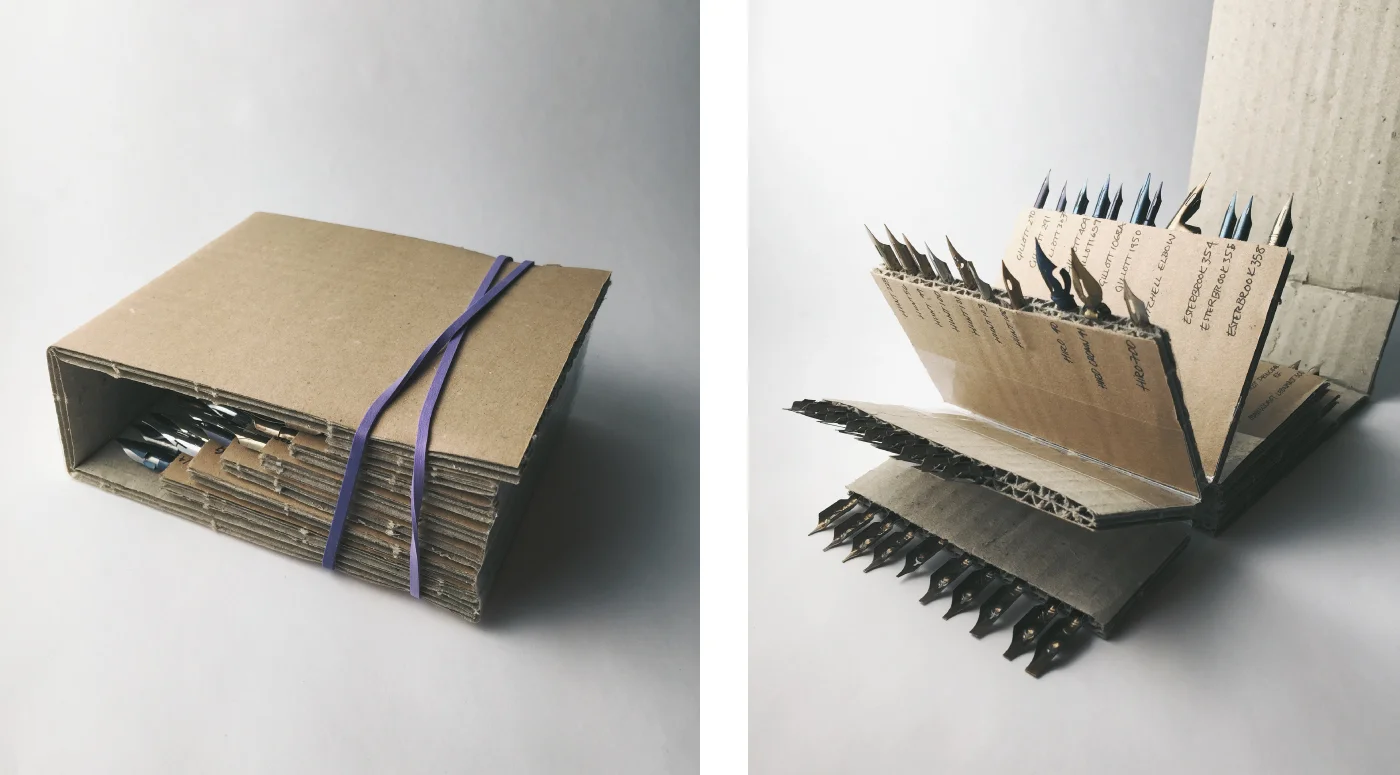 Create a cheap and cheerful corrugated cardboard nib organizer! | by www.chavelli.com