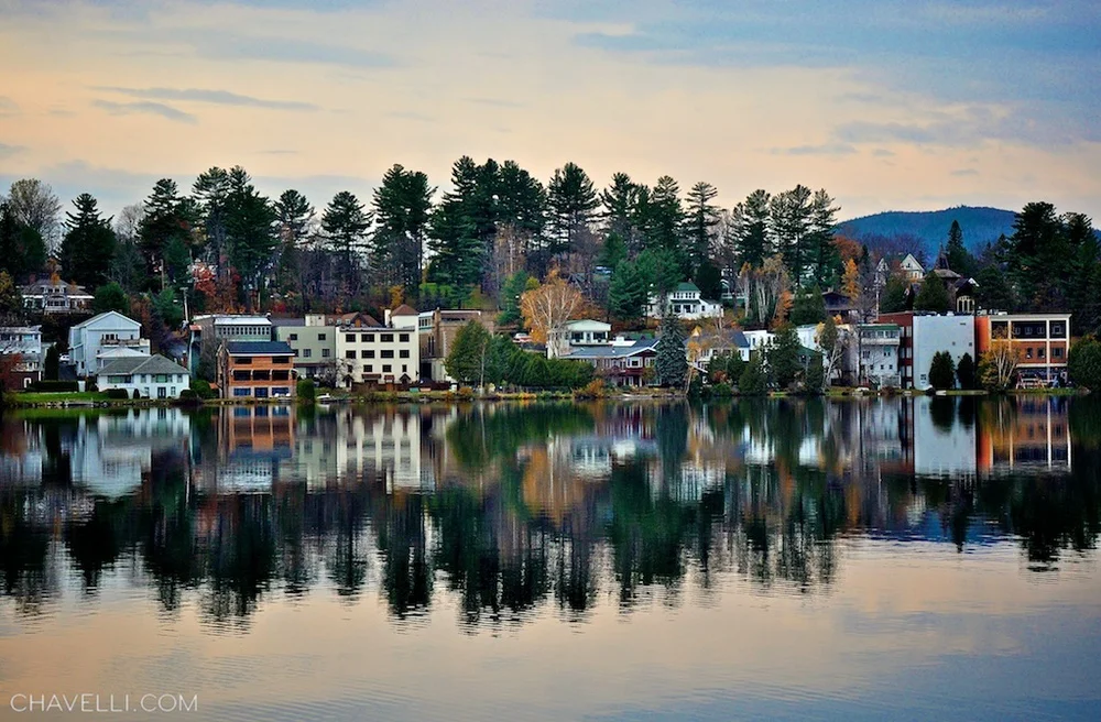 Looking across Mirror Lake near Lake Placid, New York // photo by www.chavelli.com