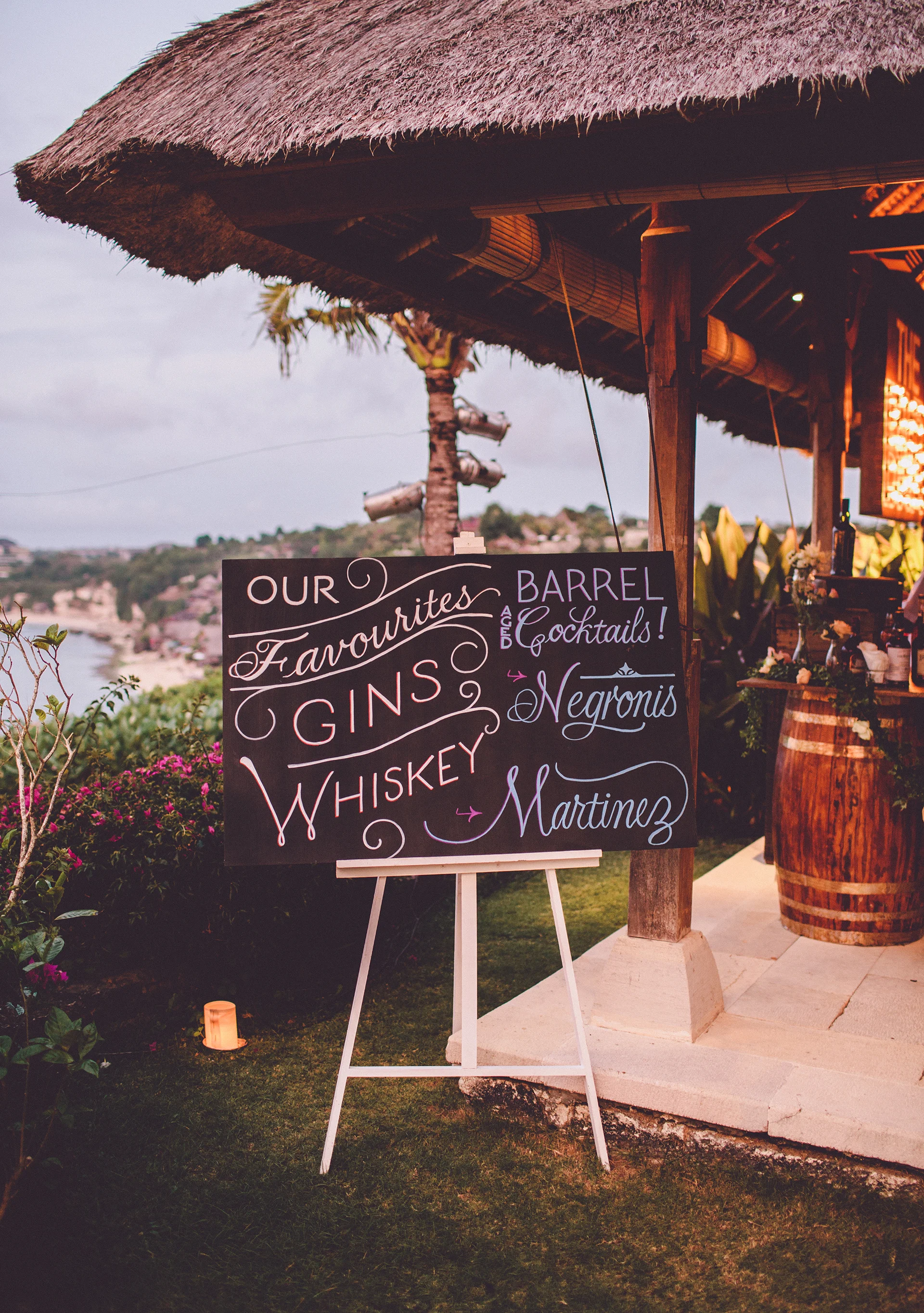 Custom lettering wedding bar menu signage by Chavelli | www.chavelli.com | Photo by www.chrisspiraphotography.com