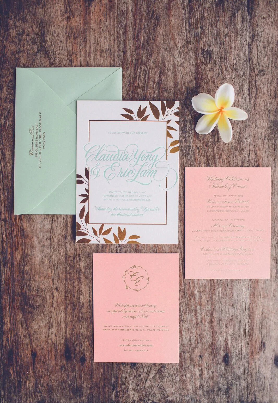 Letterpress and gold foil custom wedding invitations by Chavelli www.chavelli.com | Photography by Chris Spira