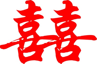 Chinese Double Happiness character in calligraphy