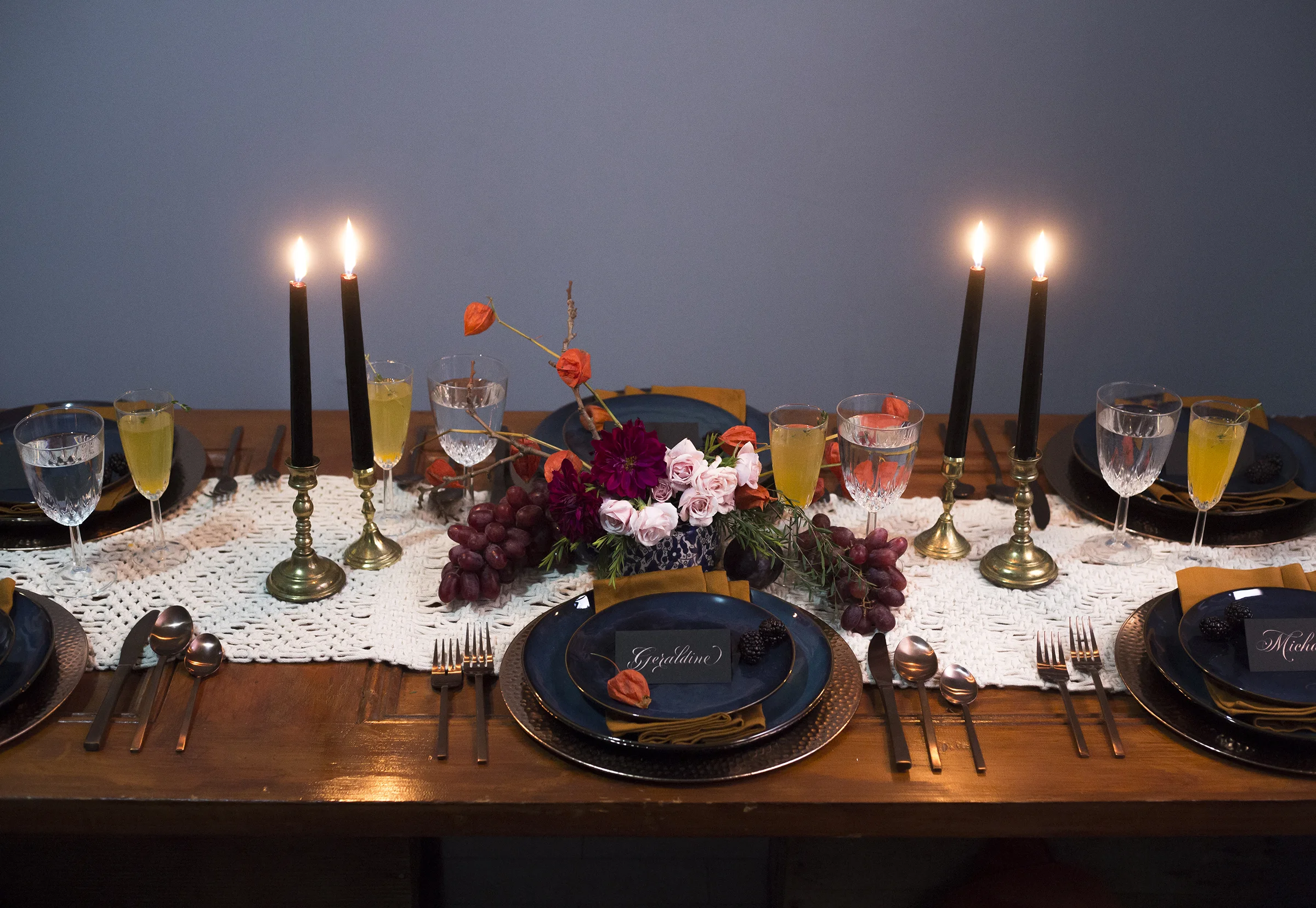 A Friendsgiving shoot // calligraphy by Chavelli www.chavelli.com // photography by www.rjimagery.com // styling by https://www.togethereventplanning.com/