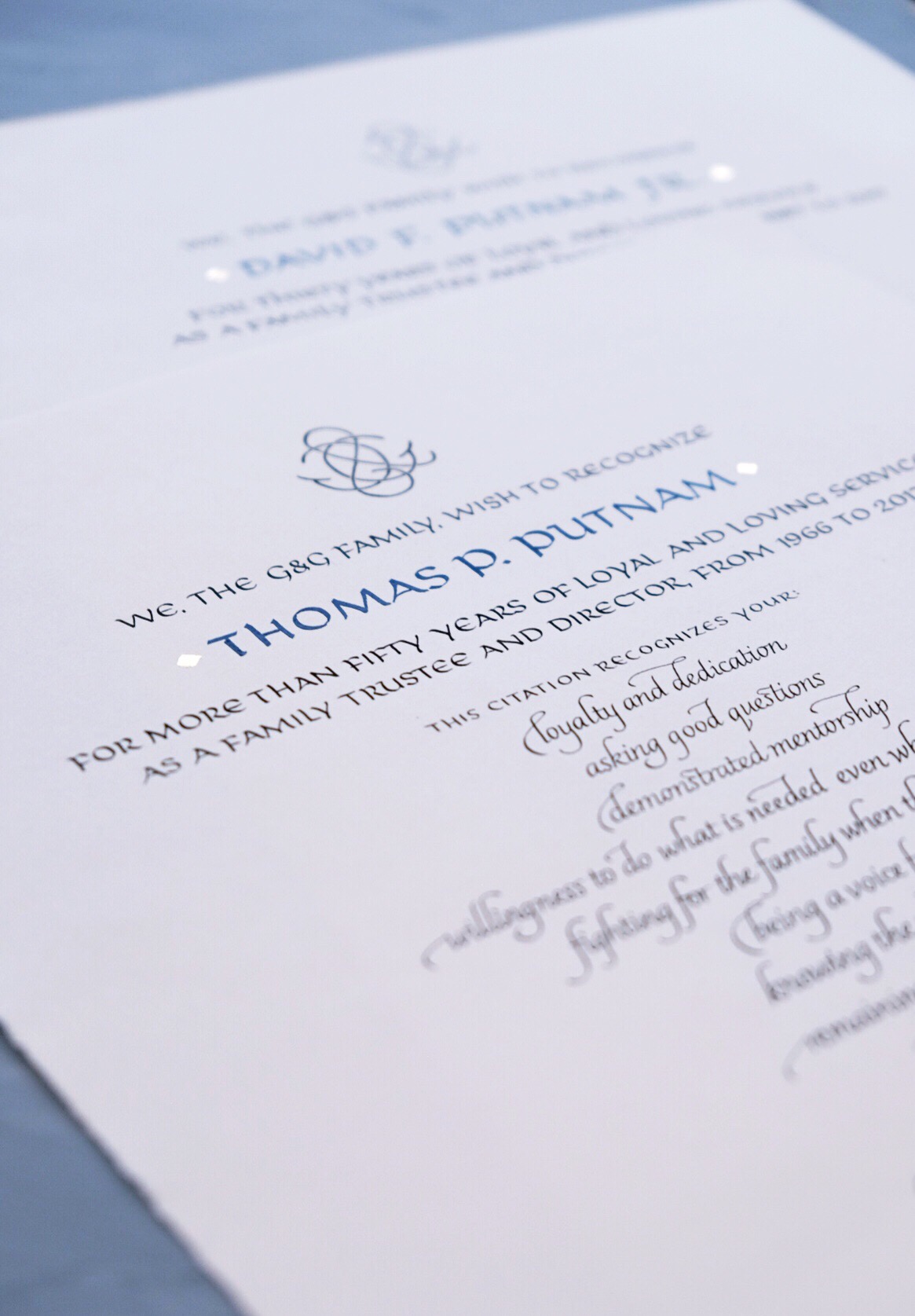 Calligraphy retirement certificate // by Chavelli www.chavelli.com