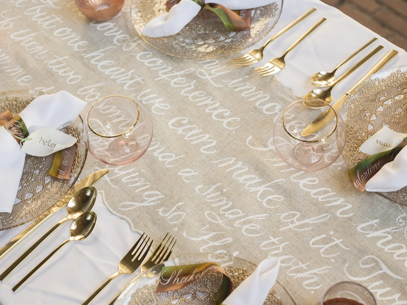 Hand-painted table runner