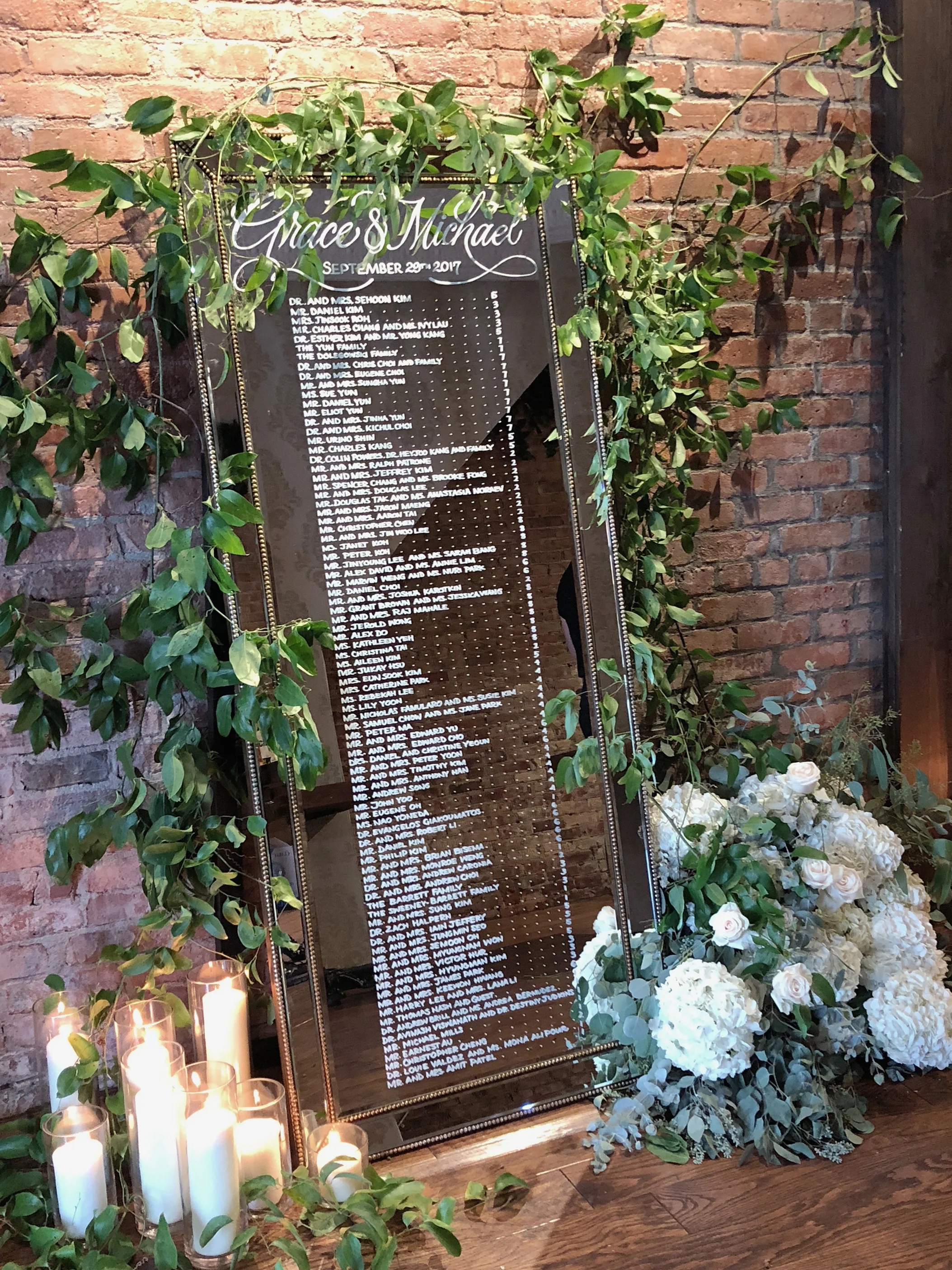 Oversized Mirror Seating Chart