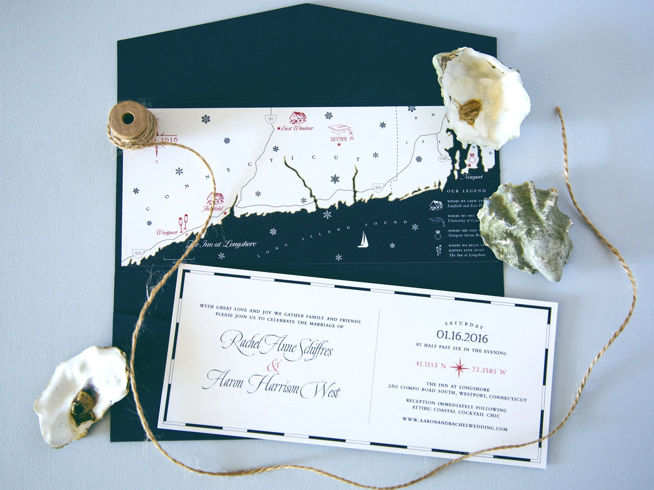  Nautical Wedding Invitation with custom hand-illustrated map // Designed by Chavelli www.chavelli.com 