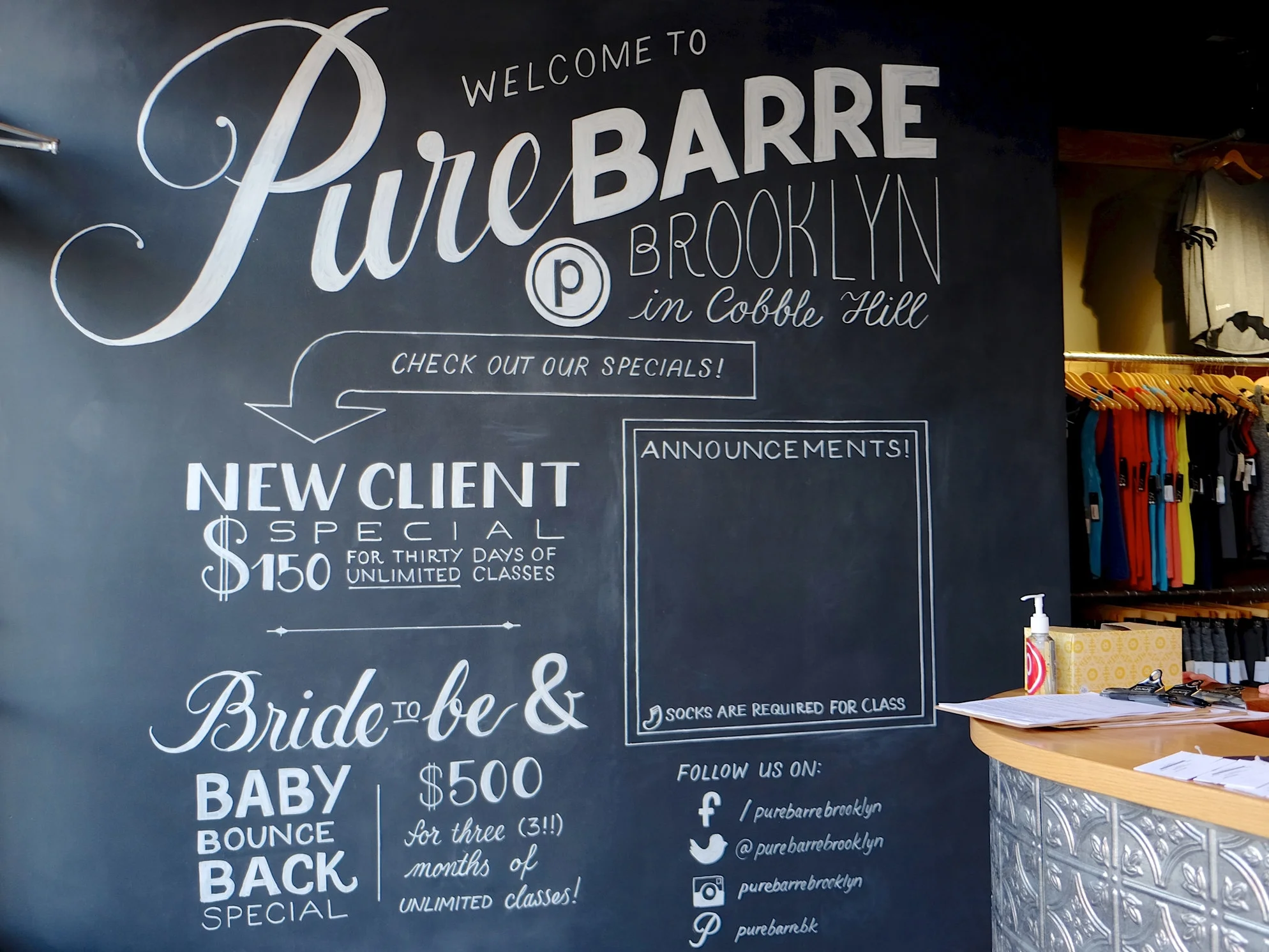 Pure Barre Lettering Wall Mural
