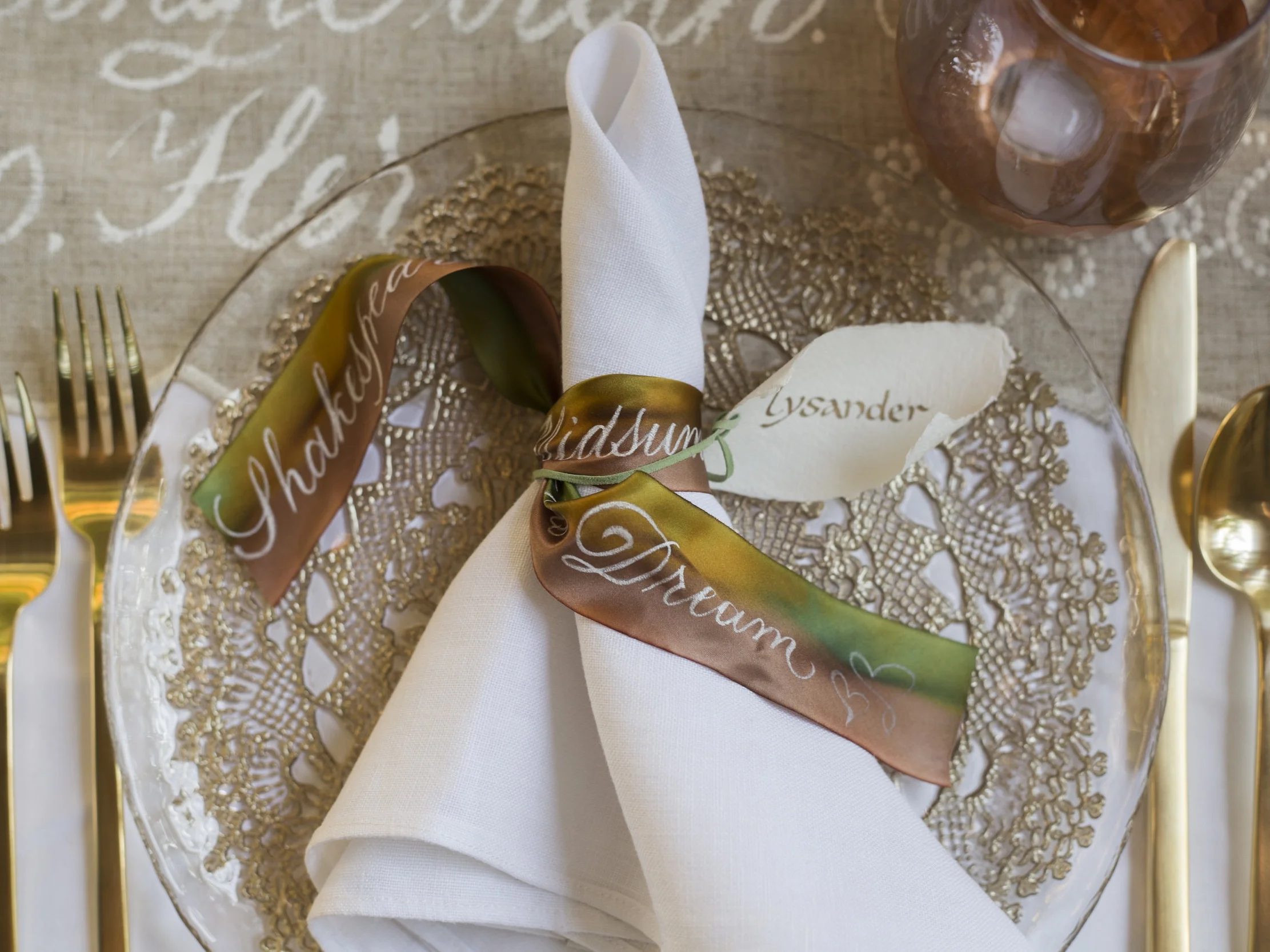 Silk Ribbon Place Card Scrolls
