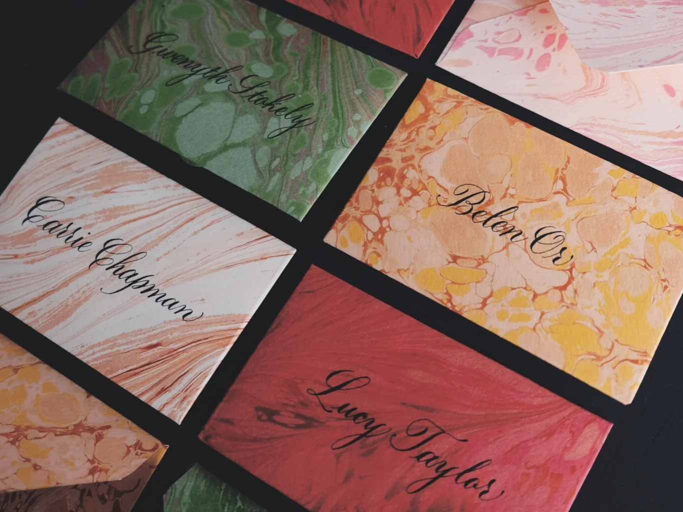 Marbled Escort Cards