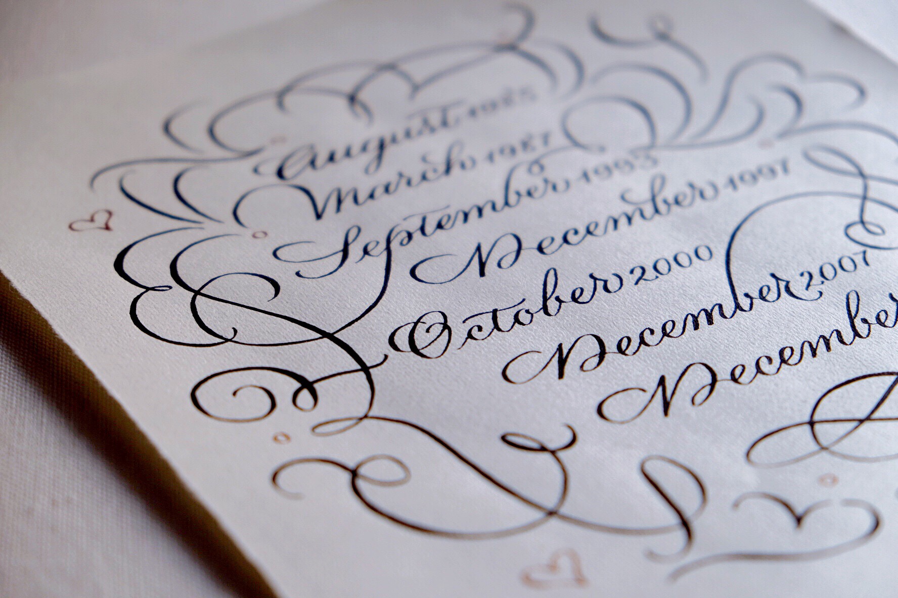 Original Calligraphy Wedding Anniversary Gift commission by Chavelli www.chavelli.com