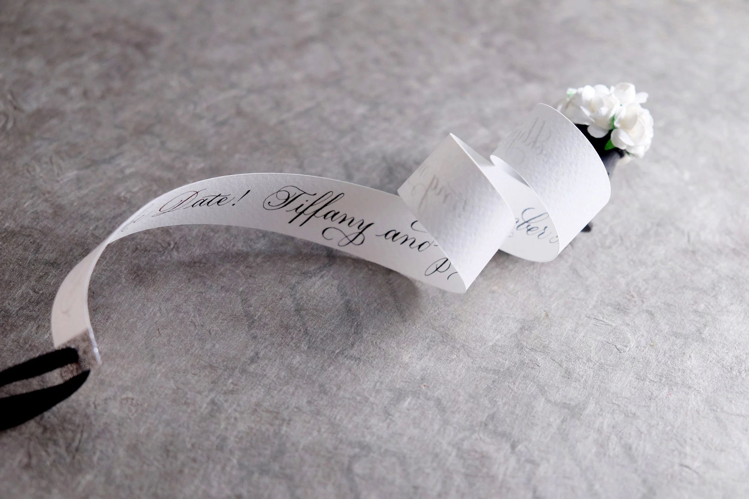 Hand-made Save the Date Scroll // design and calligraphy by Chavelli www.chavelli.com