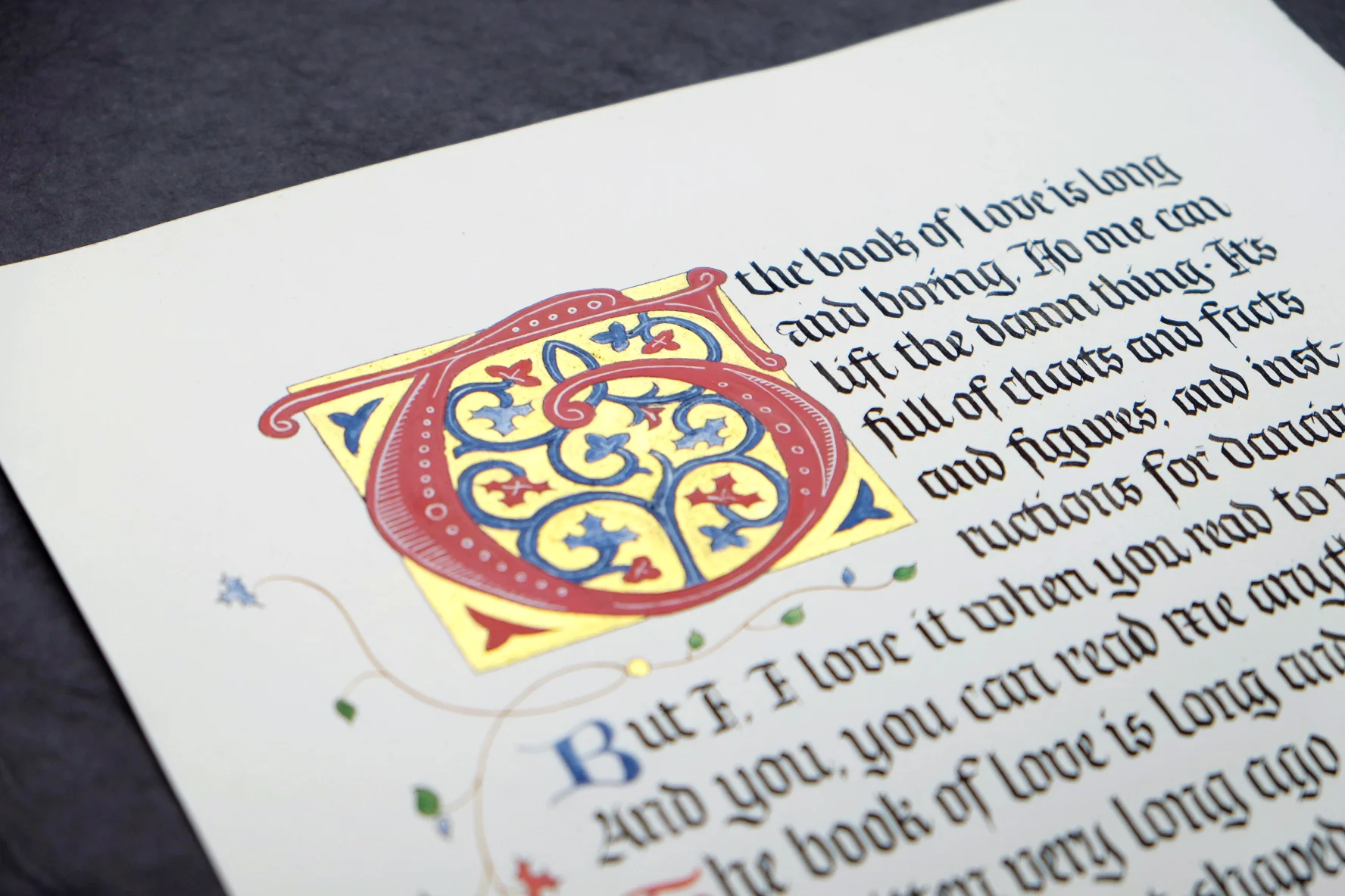 Medieval manuscript-style calligraphy in blackletter by Chavelli www.chavelli.com