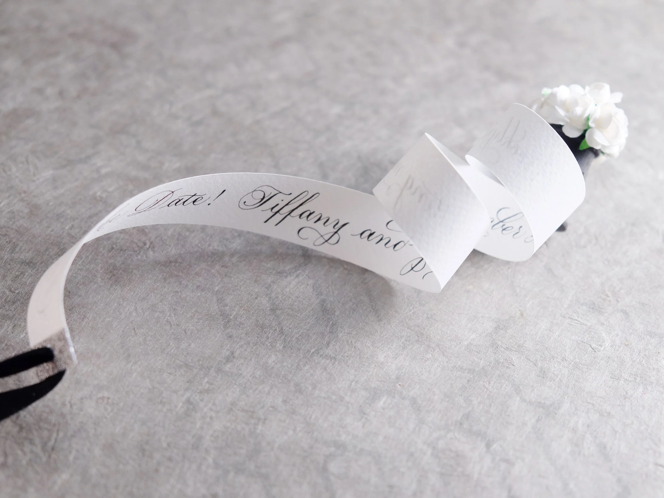 Hand-made Save the Date scroll with calligraphy // designed and crafted by Chavelli www.chavelli.com