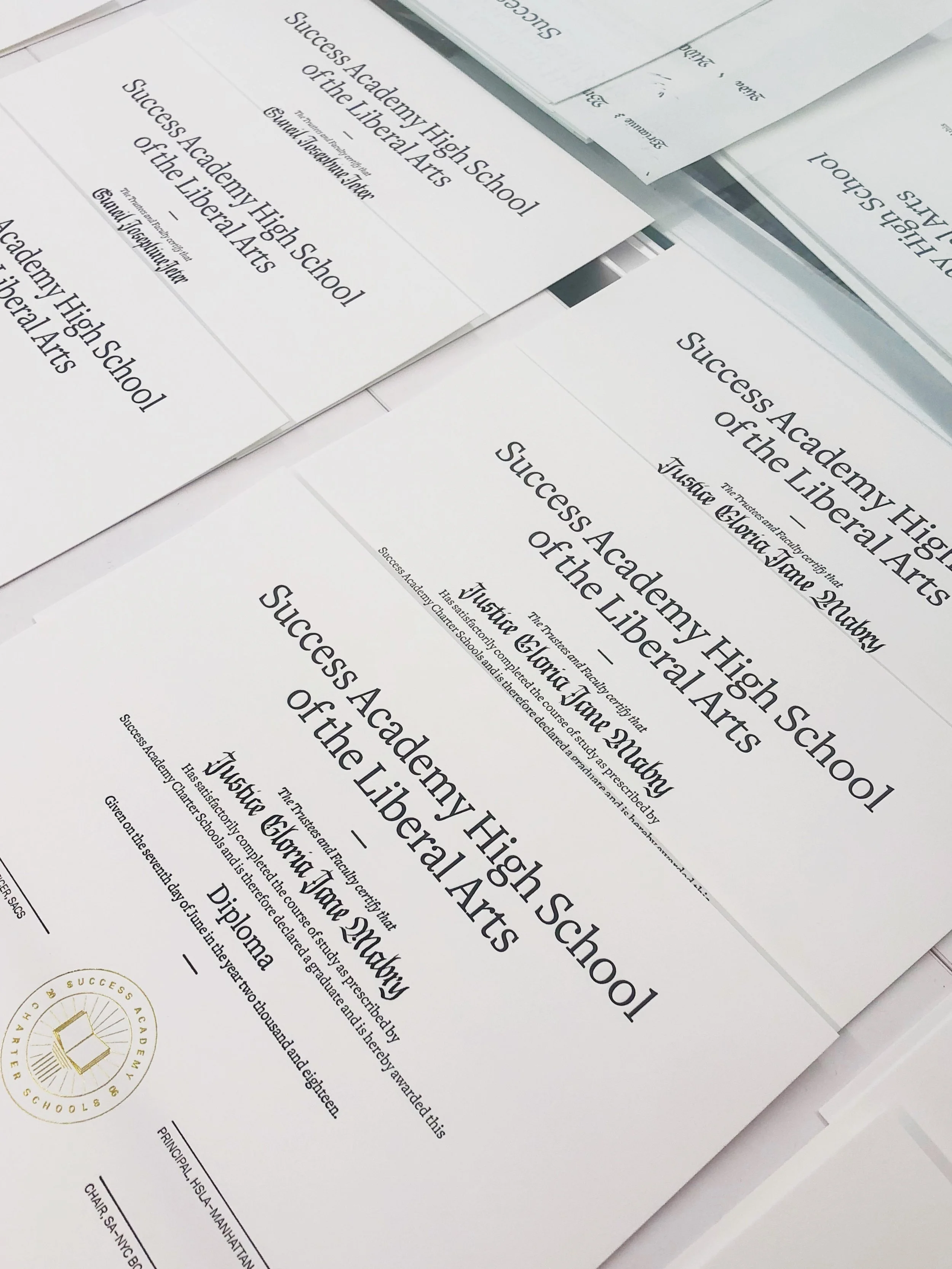  Blackletter calligraphy on high school diplomas // calligraphy by Chavelli www.chavelli.com 