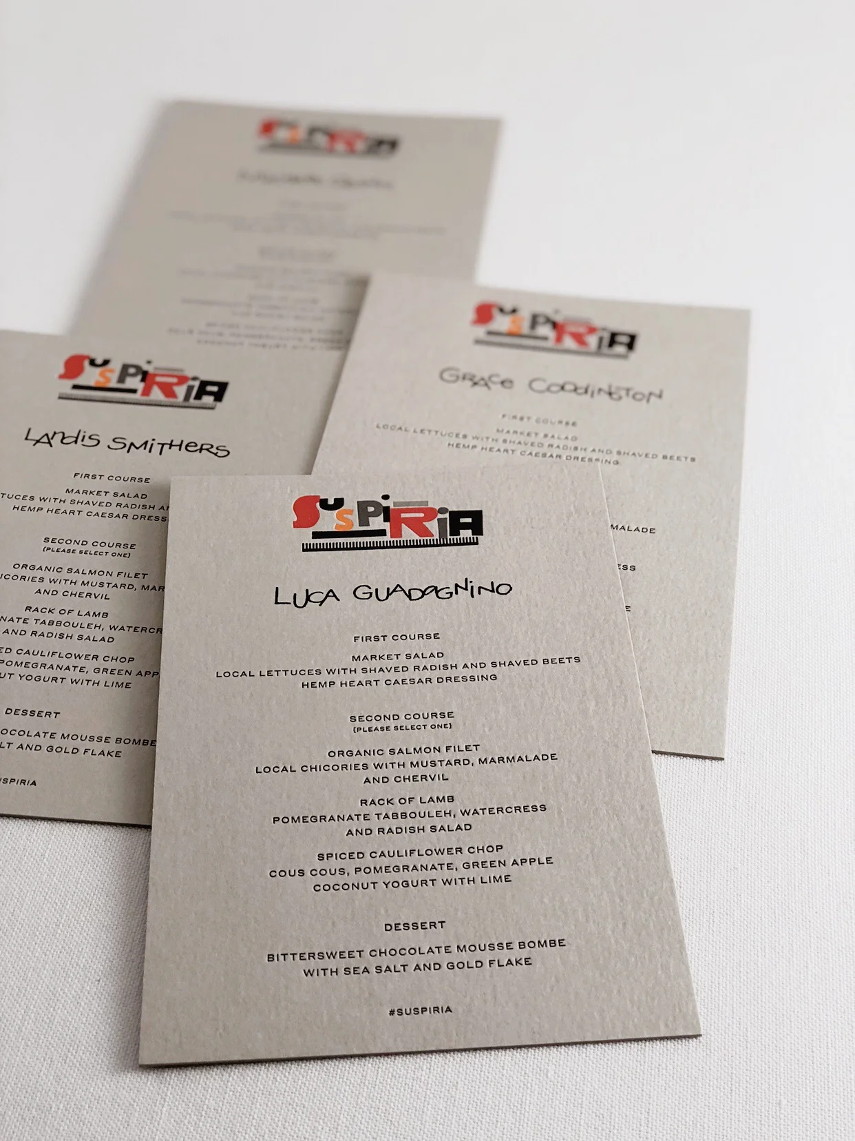 Suspiria Movie Menu Lettering