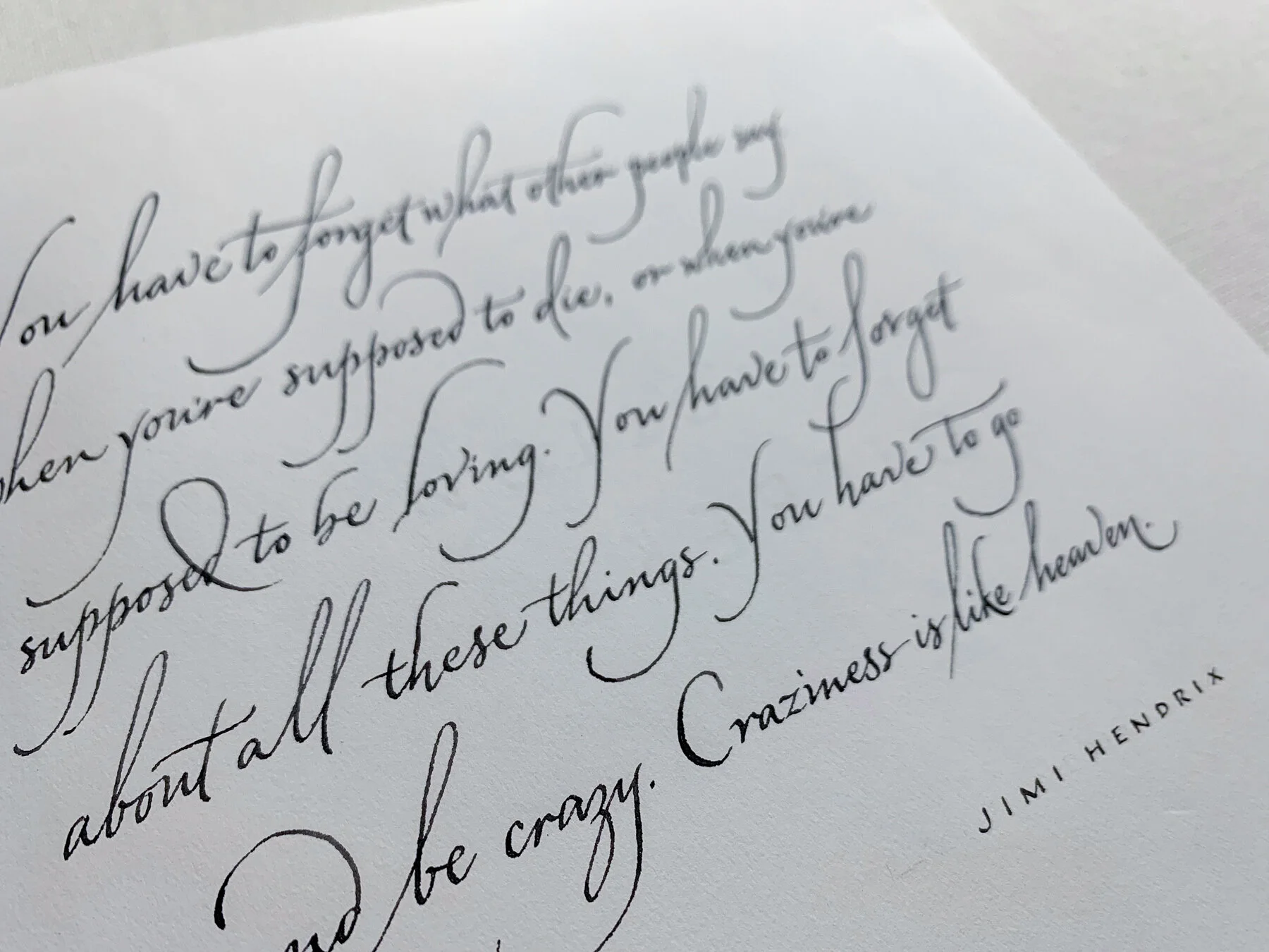 My Favourite Jimi Hendrix Quote — Studio Chavelli: Calligraphy & Design