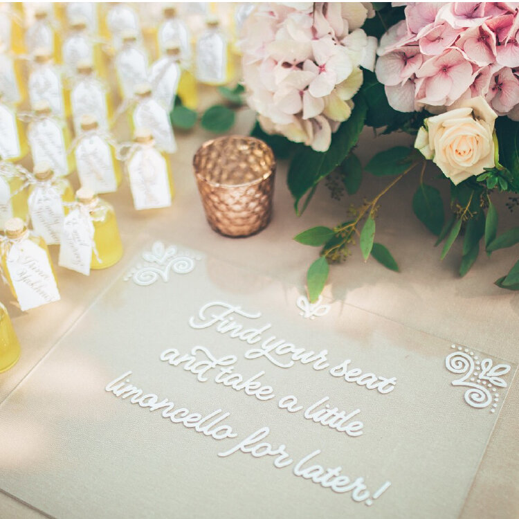Hand-Lettered Limoncello Wedding Sign for Escort Cards
