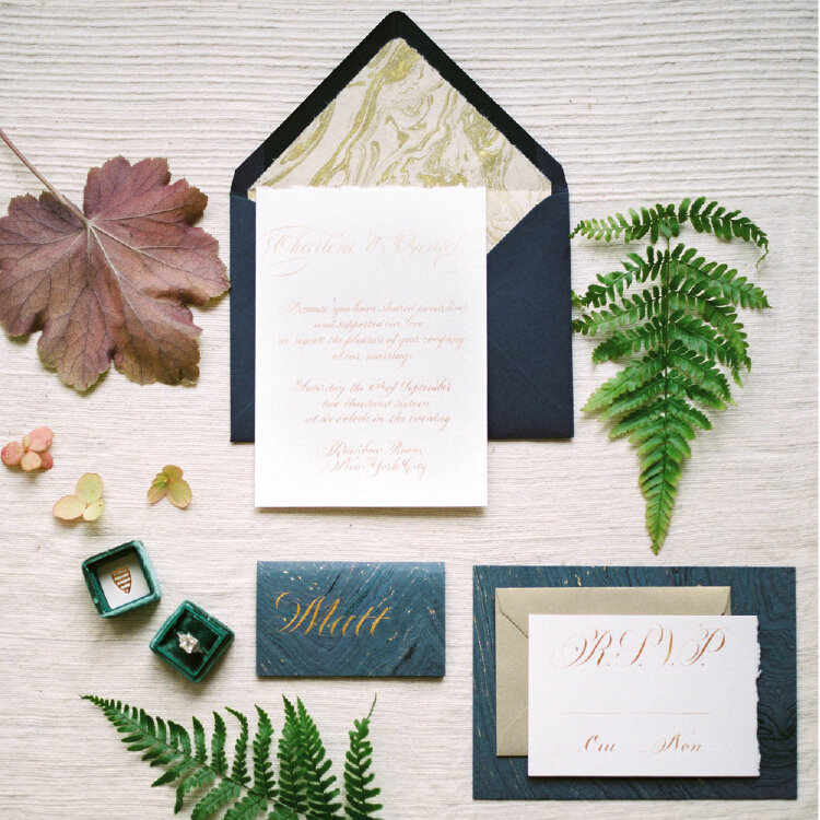 Wedding Invitation Suite with Calligraphy