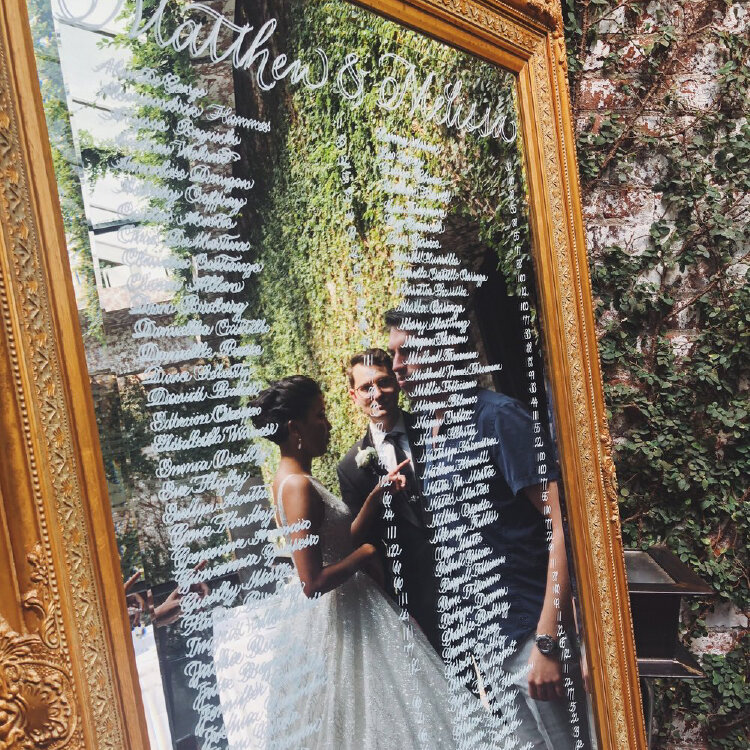 Wedding Sign :  Mirrored Seating Chart