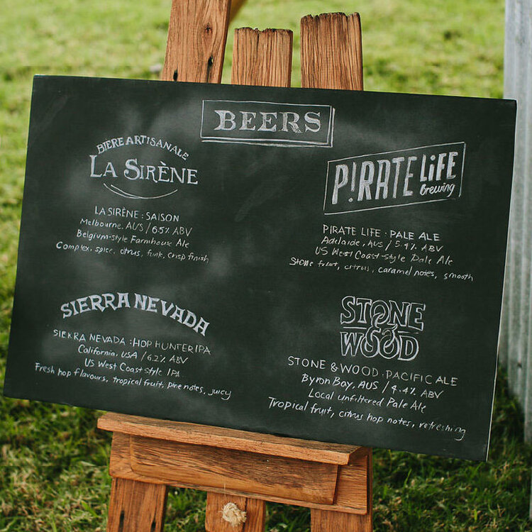 Wedding Bar Beer Chalkboard Sign