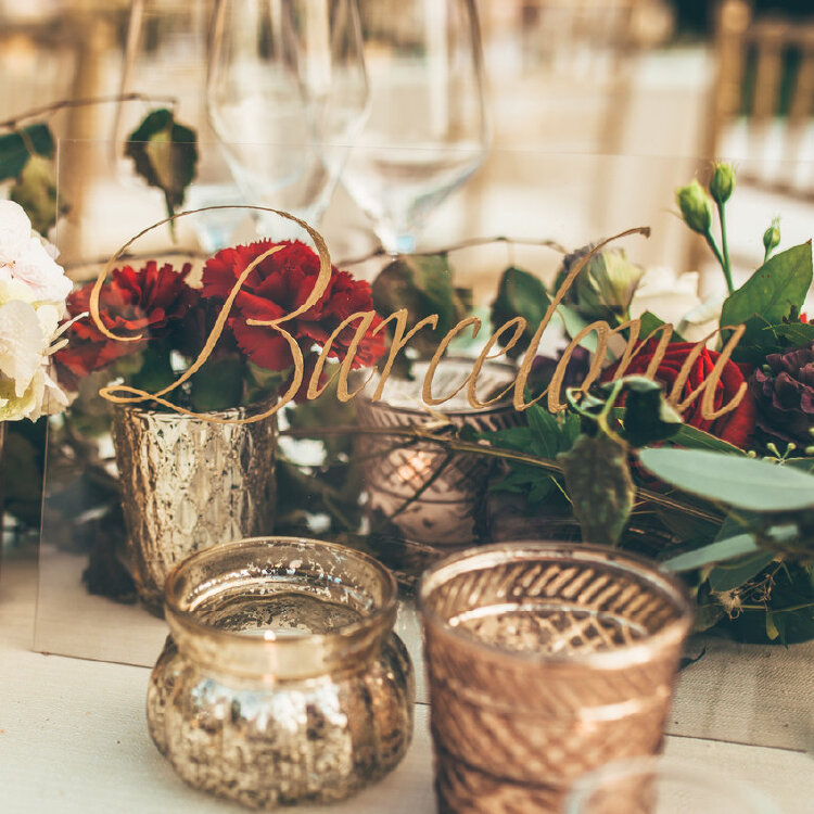 Wedding Table Markers: Event Sign in Italic Calligraphy