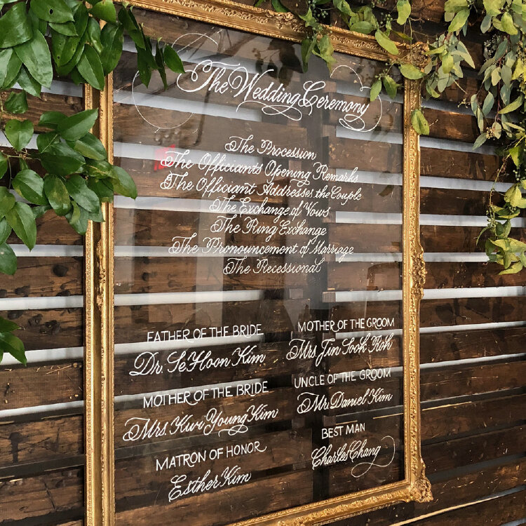 Framed Wedding Ceremony Program Sign