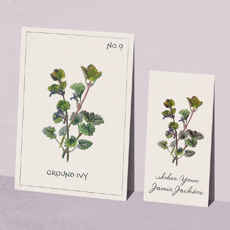 Victorian Botanical Wedding Place Cards and Table Sign