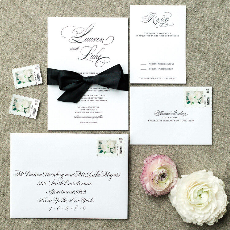 Wedding Invitation Suite with Calligraphy 