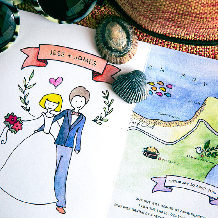 Illustrated Wedding Invitation Design