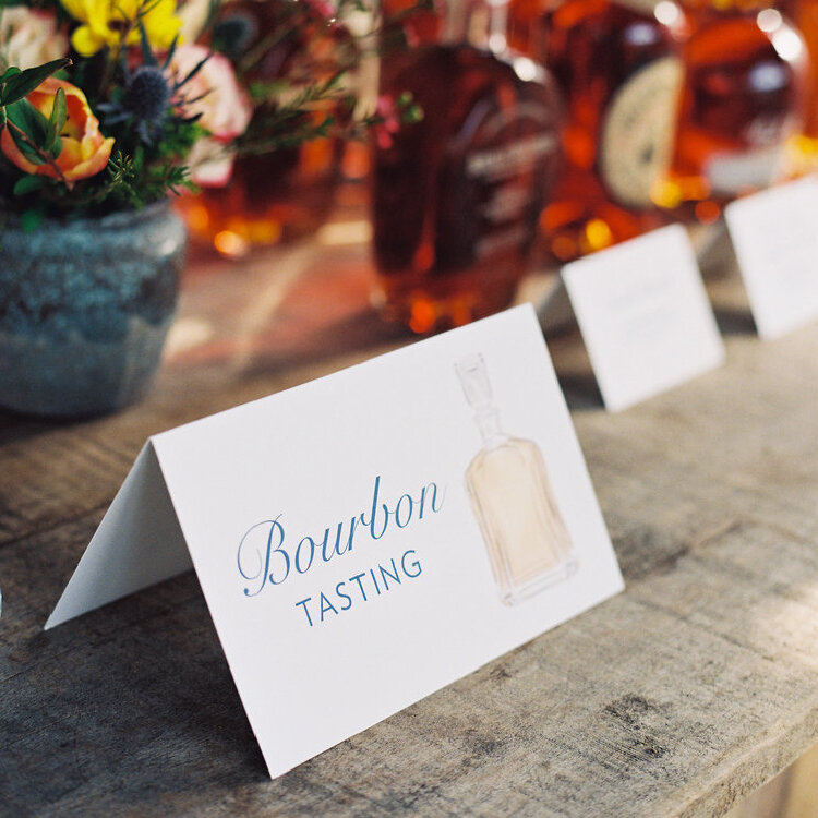 Wedding Bourbon Tasting Sign Cards